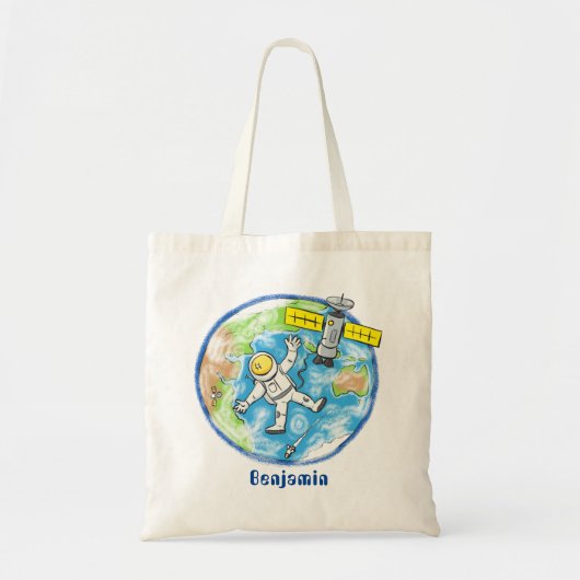 おもしろい宇宙宇宙飛行士 トートバッグ (正面)