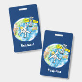 おもしろい宇宙宇宙飛行士 バッジ (表裏)