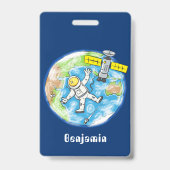 おもしろい宇宙宇宙飛行士 バッジ (裏面)