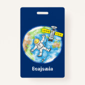 おもしろい宇宙宇宙飛行士 バッジ (裏面)