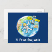 おもしろい宇宙宇宙飛行士 ポストカード (正面/裏面)