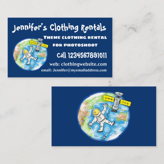 おもしろい宇宙宇宙飛行士 名刺 (正面/裏面)