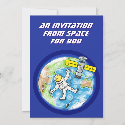 おもしろい宇宙宇宙飛行士 招待状 (裏面)