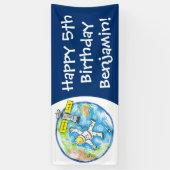 おもしろい宇宙宇宙飛行士 横断幕 (縦)