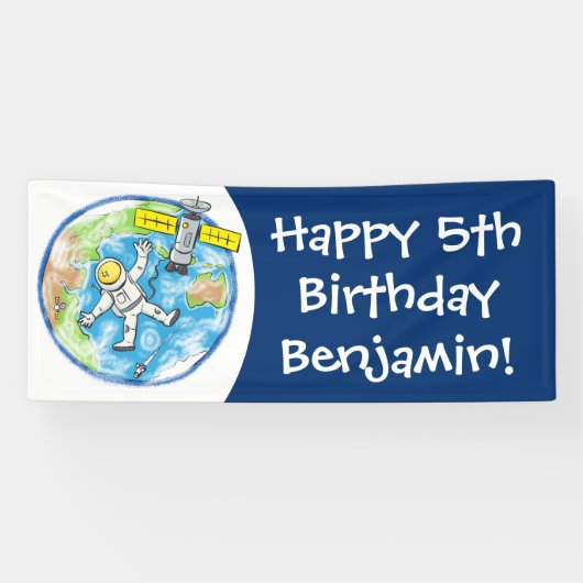 おもしろい宇宙宇宙飛行士 横断幕 (横)