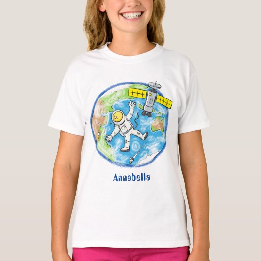 おもしろい宇宙宇宙飛行士 Tシャツ (正面)