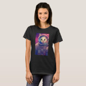 おもしろい宇宙猫宇宙飛行士かわいい子猫銀河系 Tシャツ (正面フル)