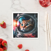 おもしろい宇宙猫宇宙飛行士子猫銀河系宇宙 スタンダードカクテルナプキン (インサイチュ)
