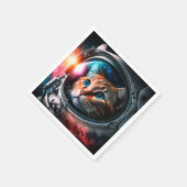 おもしろい宇宙猫宇宙飛行士子猫銀河系宇宙 スタンダードカクテルナプキン (角)