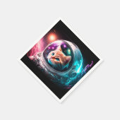 おもしろい宇宙猫宇宙飛行士子猫銀河系宇宙 スタンダードカクテルナプキン (角)