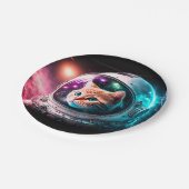 おもしろい宇宙猫宇宙飛行士子猫銀河系宇宙 ペーパープレート (アングル)