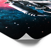 おもしろい宇宙猫宇宙飛行士子猫銀河系宇宙 ポスター (角)