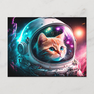 おもしろい宇宙猫宇宙飛行士子猫銀河系宇宙 ポストカード