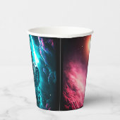 おもしろい宇宙猫宇宙飛行士子猫銀河系宇宙 紙コップ (右)