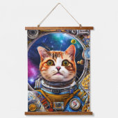 おもしろい宇宙猫宇宙飛行士 吊り下げ型タペストリー (正面2)