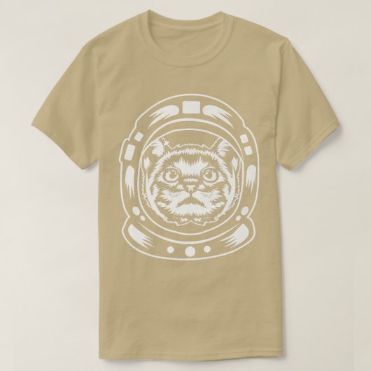 おもしろい宇宙猫宇宙飛行士 Tシャツ (デザイン正面)