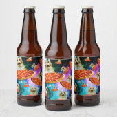 おもしろい宇宙猫 ビールラベル (ボトル)