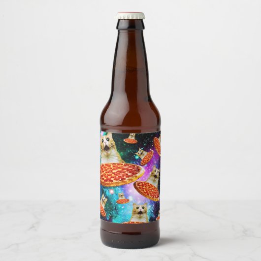 おもしろい宇宙猫 ビールラベル (正面)