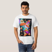 おもしろい宇宙猫 Tシャツ (正面フル)