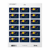 おもしろい宇宙用ロケット誕生日住所 シール (フルシート)