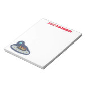 おもしろい宇宙船のイラストレーション ノートパッド (回転)
