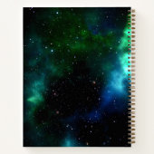 おもしろい宇宙飛行士コラージュのスケッチパーソナライズされたノート ノートブック (裏面)