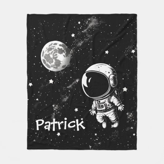 おもしろい宇宙飛行士宇宙 フリースブランケット (正面)