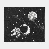 おもしろい宇宙飛行士宇宙 フリースブランケット (正面(横))
