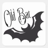 おもしろい定年こうもり スクエアシール (正面)