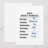 おもしろい定年退職後のパパの週間スケジュール シーズンカード (正面/裏面)