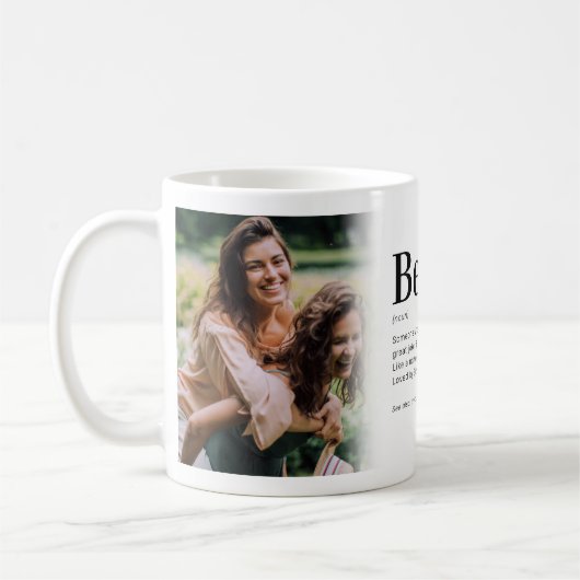 おもしろい定義最高の友の写真 コーヒーマグカップ (左)