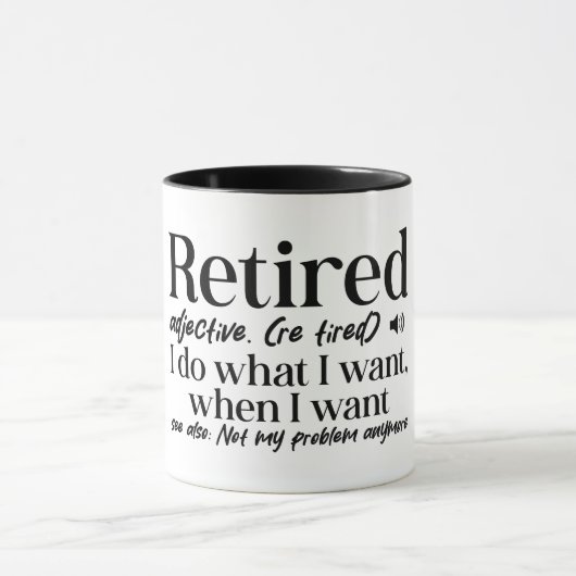 おもしろい定退職した義 マグカップ (中央)