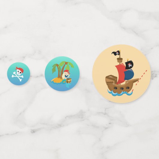 おもしろい宝の地図ボーイパイレーツ誕生日パーティー コンフェッティ (裏面)