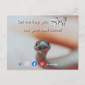 おもしろい実在の家の蛇を嗅ぎ取る ポストカード (正面)