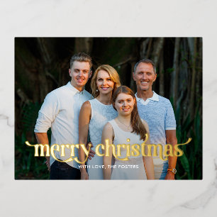 おもしろい実在のSWASH FOILモダン Christmas Card 箔シーズンポストカード