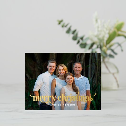 おもしろい実在のSWASH FOILモダン Christmas Card 箔シーズンポストカード (立ち正面)