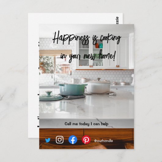 おもしろい実在はがき料理新築ホーム ポストカード (正面/裏面)