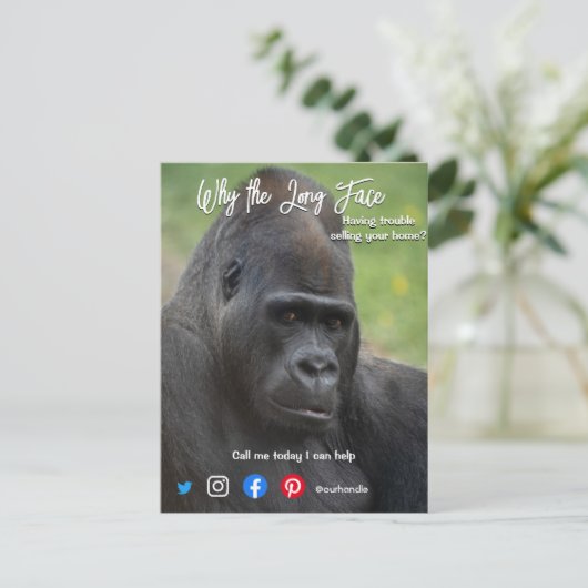 おもしろい実在はがき長顔紙 ポストカード (スタンド正面)