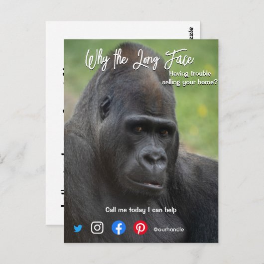 おもしろい実在はがき長顔紙 ポストカード (正面/裏面)