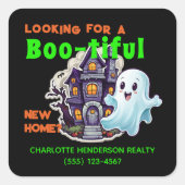 おもしろい実在エステート幽霊のよく出るハウス スクエアシール (正面)