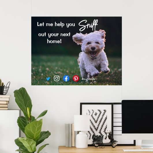 おもしろい実在不動産は次のホームドッグのposを嗅ぎ出す ポスター (ホームオフィス)