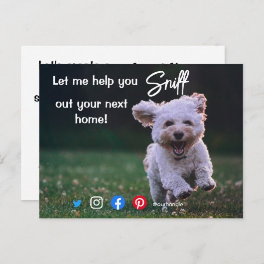 おもしろい実在不動産は次のホームドッグのposを嗅ぎ出す ポストカード (正面/裏面)