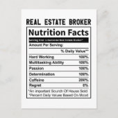 おもしろい実在不動産ブローカー不動産仲介業者栄養事実 ポストカード (正面)