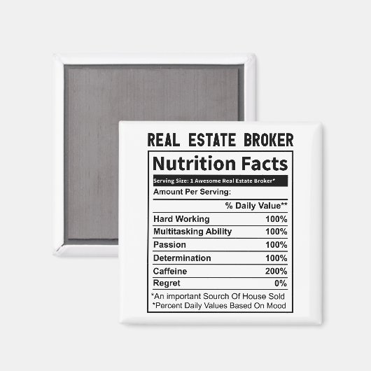 おもしろい実在不動産ブローカー不動産仲介業者栄養事実 マグネット (正面/裏面)