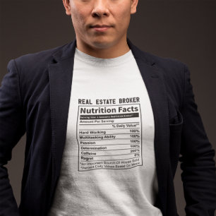 おもしろい実在不動産ブローカー不動産仲介業者栄養事実 Tシャツ