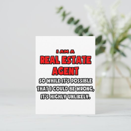 おもしろい実在不動産屋…非常に可能性の低い ポストカード (スタンド正面)