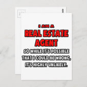 おもしろい実在不動産屋…非常に可能性の低い ポストカード (正面/裏面)