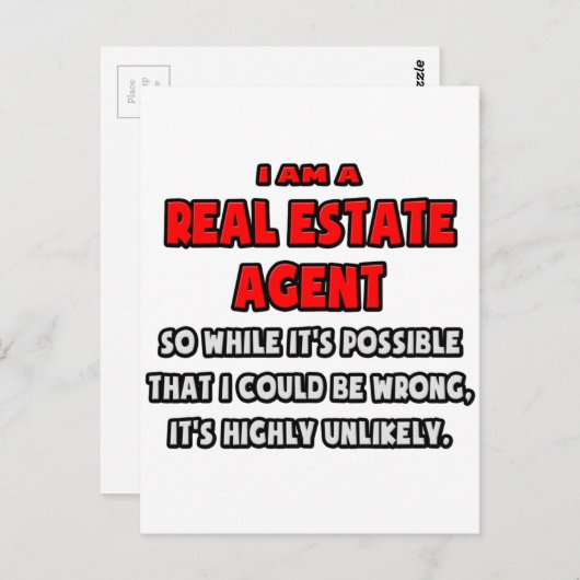 おもしろい実在不動産屋…非常に可能性の低い ポストカード (正面/裏面)