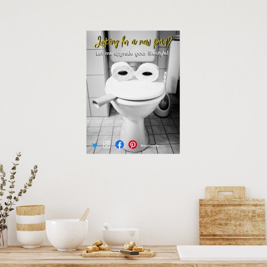 おもしろい実在所はがき ポスター (キッチン)