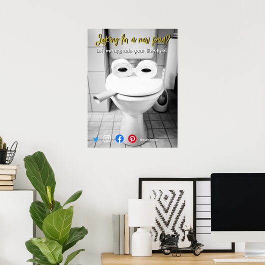 おもしろい実在所はがき ポスター (ホームオフィス)